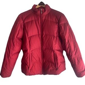 Eddie Bauer Goose Down Puffer Jacket Women’s L Red